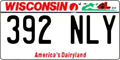 WI license plate 392NLY