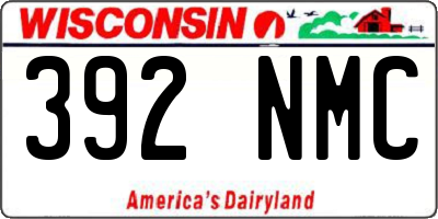 WI license plate 392NMC