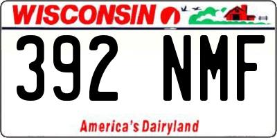 WI license plate 392NMF