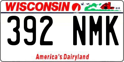 WI license plate 392NMK