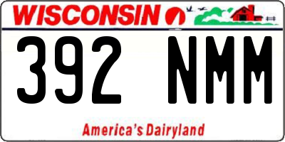 WI license plate 392NMM