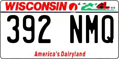 WI license plate 392NMQ