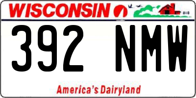 WI license plate 392NMW