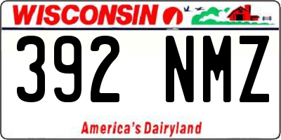 WI license plate 392NMZ