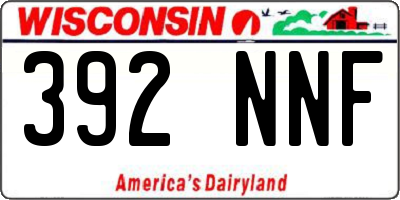 WI license plate 392NNF