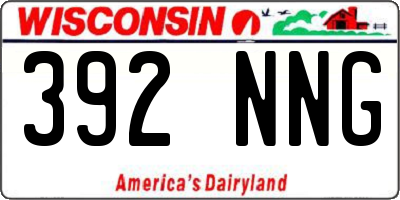 WI license plate 392NNG
