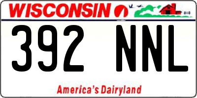 WI license plate 392NNL