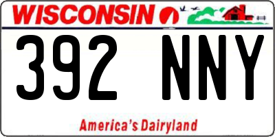 WI license plate 392NNY