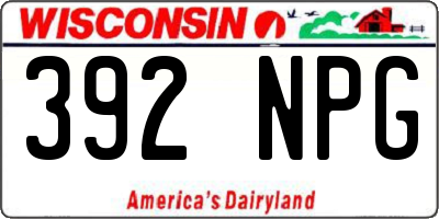 WI license plate 392NPG