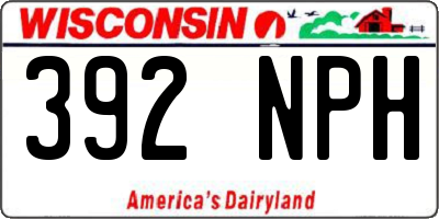 WI license plate 392NPH