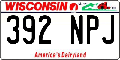 WI license plate 392NPJ
