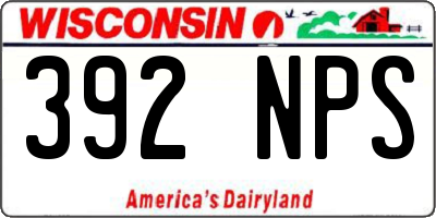 WI license plate 392NPS