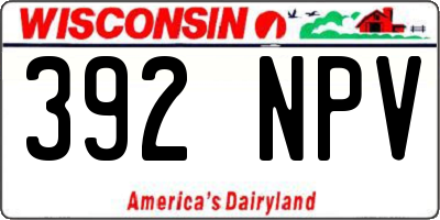 WI license plate 392NPV