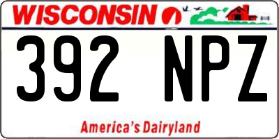 WI license plate 392NPZ