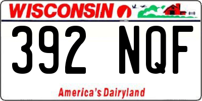 WI license plate 392NQF