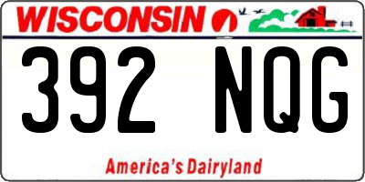 WI license plate 392NQG