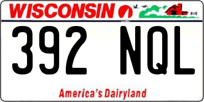 WI license plate 392NQL
