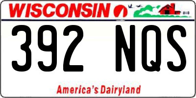 WI license plate 392NQS