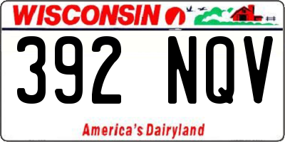 WI license plate 392NQV