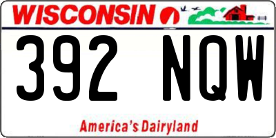 WI license plate 392NQW