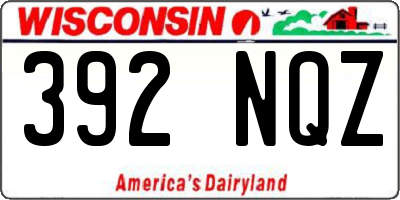 WI license plate 392NQZ