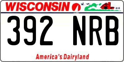 WI license plate 392NRB