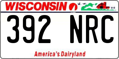WI license plate 392NRC