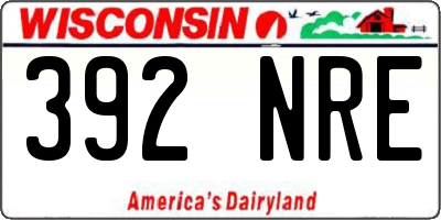 WI license plate 392NRE