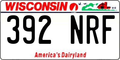 WI license plate 392NRF