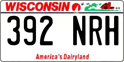 WI license plate 392NRH