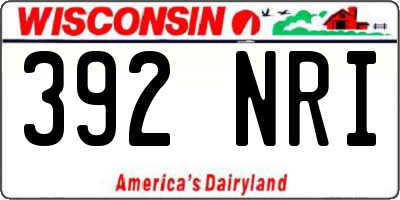 WI license plate 392NRI