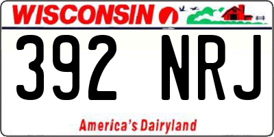 WI license plate 392NRJ