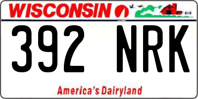 WI license plate 392NRK