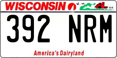 WI license plate 392NRM