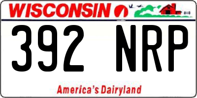 WI license plate 392NRP