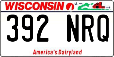 WI license plate 392NRQ