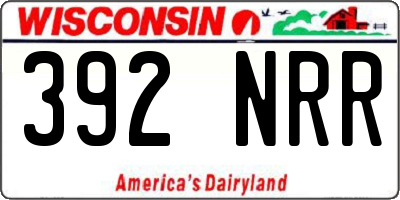 WI license plate 392NRR