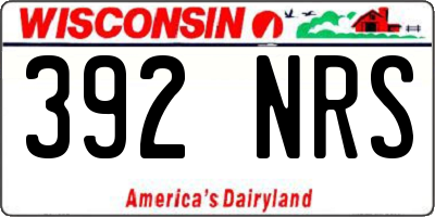 WI license plate 392NRS