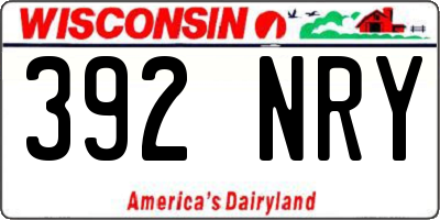 WI license plate 392NRY
