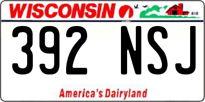 WI license plate 392NSJ