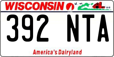 WI license plate 392NTA
