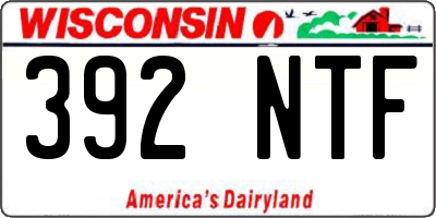 WI license plate 392NTF