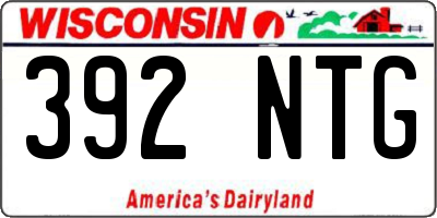 WI license plate 392NTG