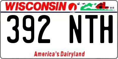 WI license plate 392NTH