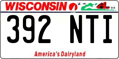 WI license plate 392NTI