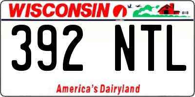 WI license plate 392NTL