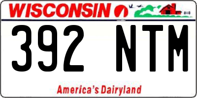 WI license plate 392NTM