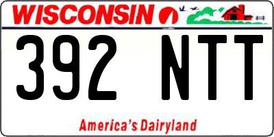 WI license plate 392NTT