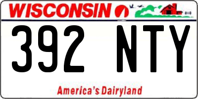WI license plate 392NTY