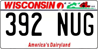 WI license plate 392NUG